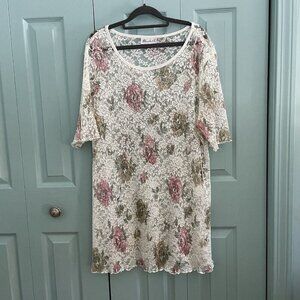 Elisabeth Womens Floral Vintage Lace Sheer Overlay Dress 22W Cottagecore READ‎